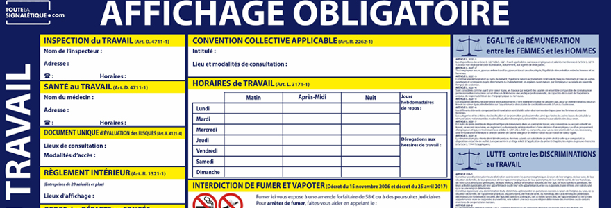 Affichage obligatoire en entreprise